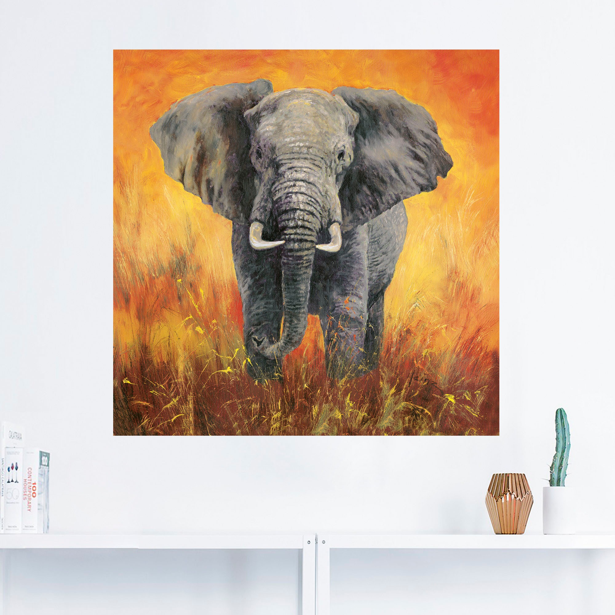 oder St.), (1 Größen auf »Porträt Bilder, Alubild, bestellen in Raten Wandbild als Elefant«, Artland Poster Elefanten Wandaufkleber Leinwandbild, versch.