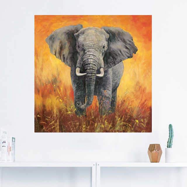 Poster als Artland Elefanten Raten Bilder, Wandaufkleber auf in versch. (1 Elefant«, Leinwandbild, »Porträt St.), Größen bestellen Wandbild Alubild, oder