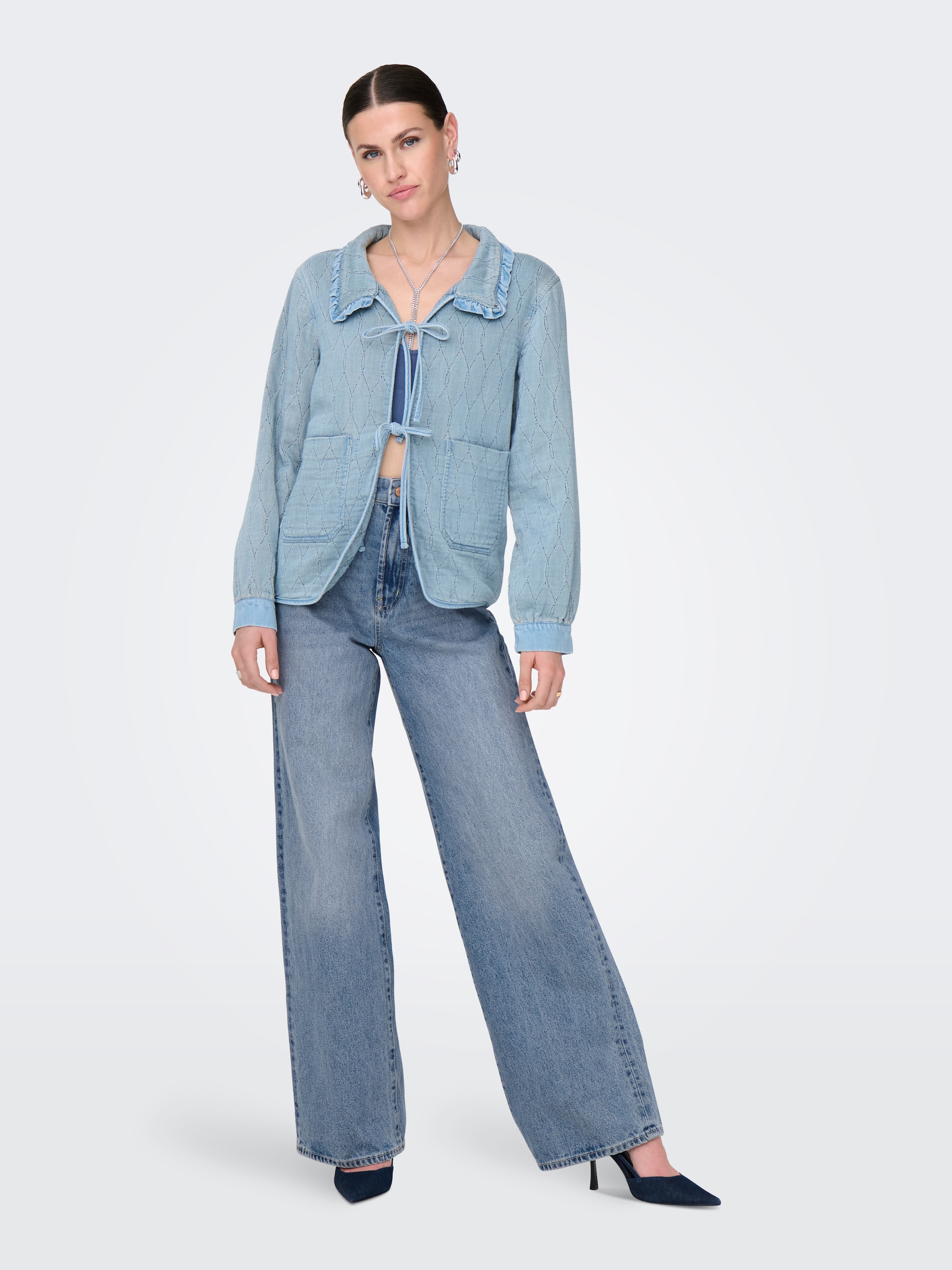 ONLY High-waist-Jeans »ONLHOPE HW WIDE DNM REA345 NOOS« Baumwolle