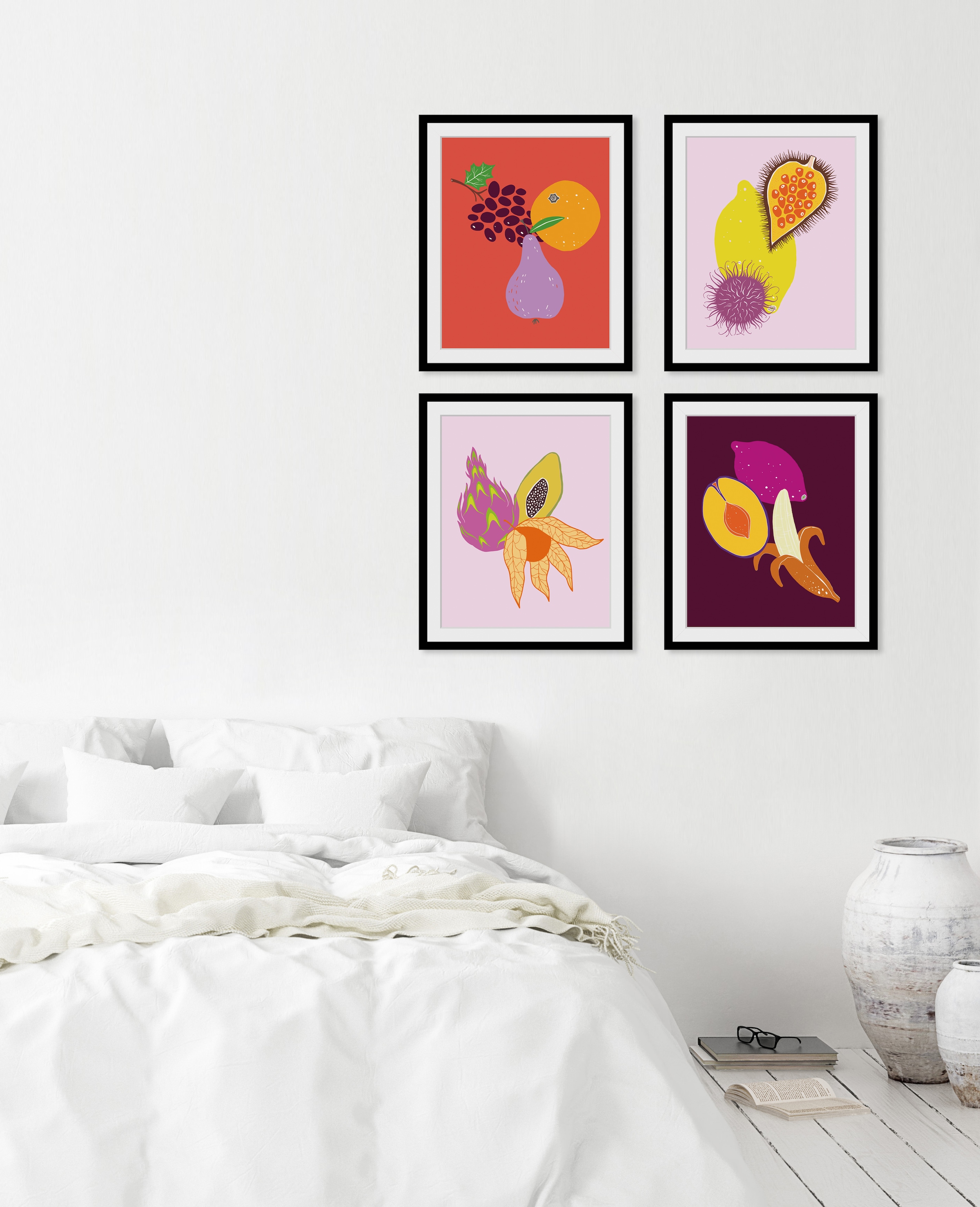 queence Bild »May«, Obst-Obst Bilder-Kunst-Lebensmittel, HD Premium Poster-Druck inkl. Holzrahmen