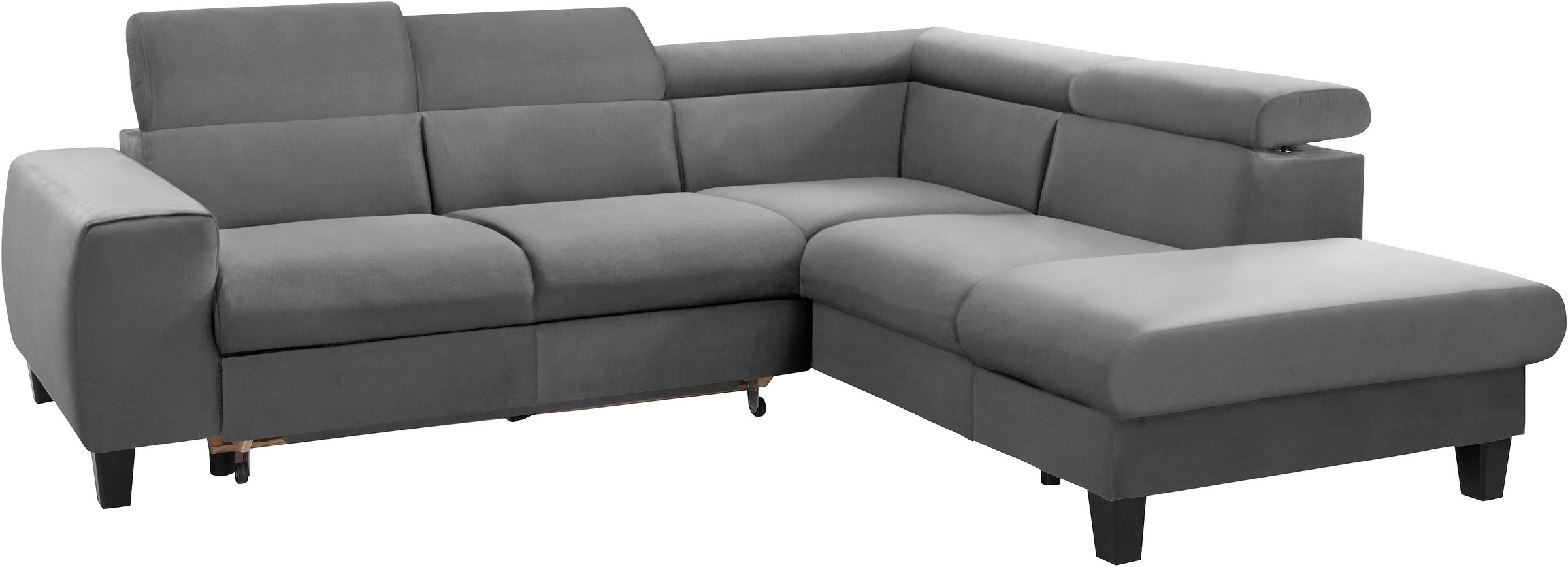 COTTA Ecksofa »Morven L-Form mit Kopfteilverstellung«, wahlweise mit Bettfunktion, Bettkasten & Wireless-Charger