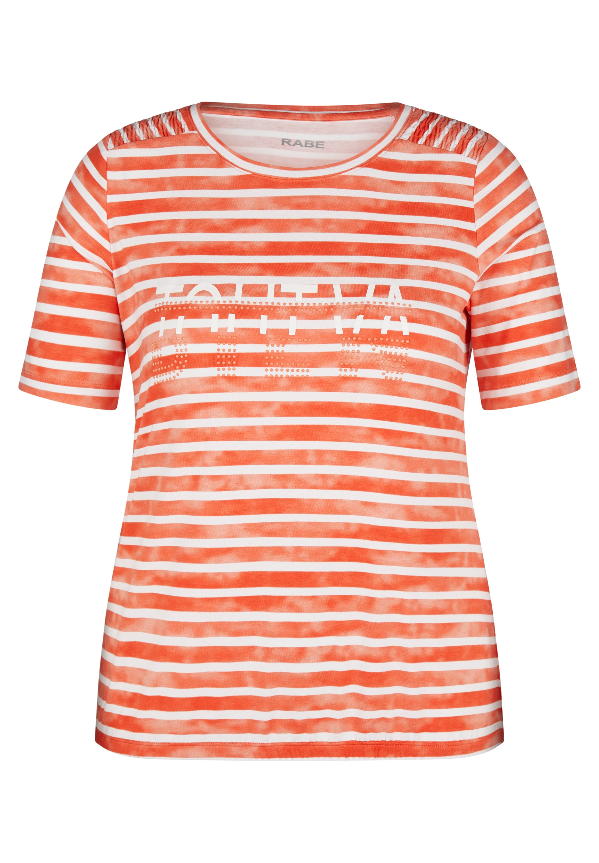 Rabe Rundhalsshirt, im Streifen-Look und mit Nieten-Details