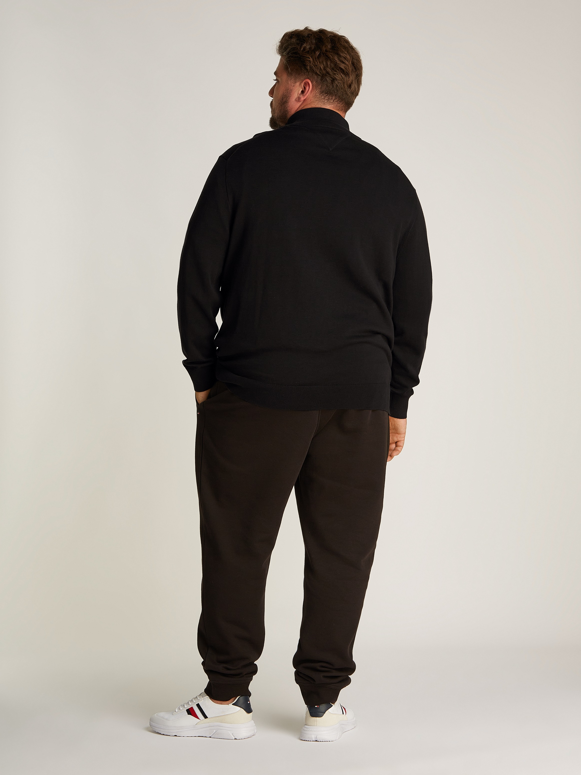 Tommy Hilfiger Big & Tall Stehkragenpullover »BT-ESSENTIAL COTTON ZIP MOCK-B«, Großen Größen