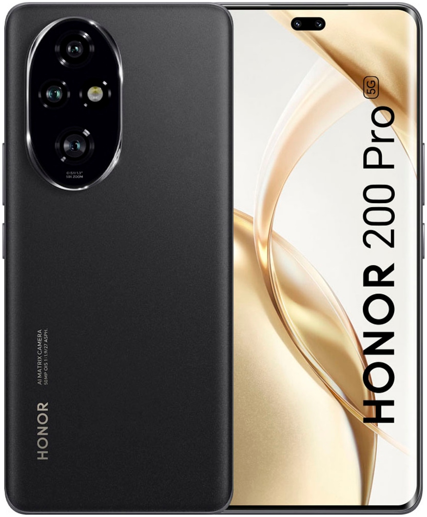 Honor Smartphone »HONOR 200 Pro«, schwarz, 17,22 cm/6,78 Zoll, 50 MP Kamera