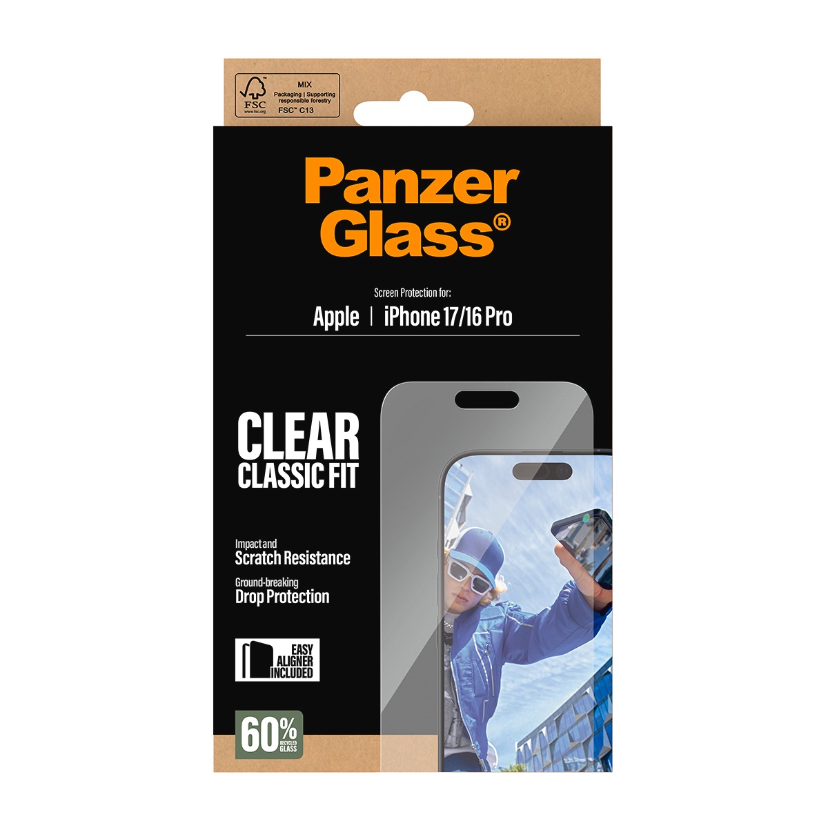 CARE by PanzerGlass Displayschutzglas »Classic Fit Screen Protector« für Apple iPhone 17;Apple iPhone 16 Pro Displayschutzfolie, Schutzfolie, Bildschirmschutz, kratz- & stoßfest