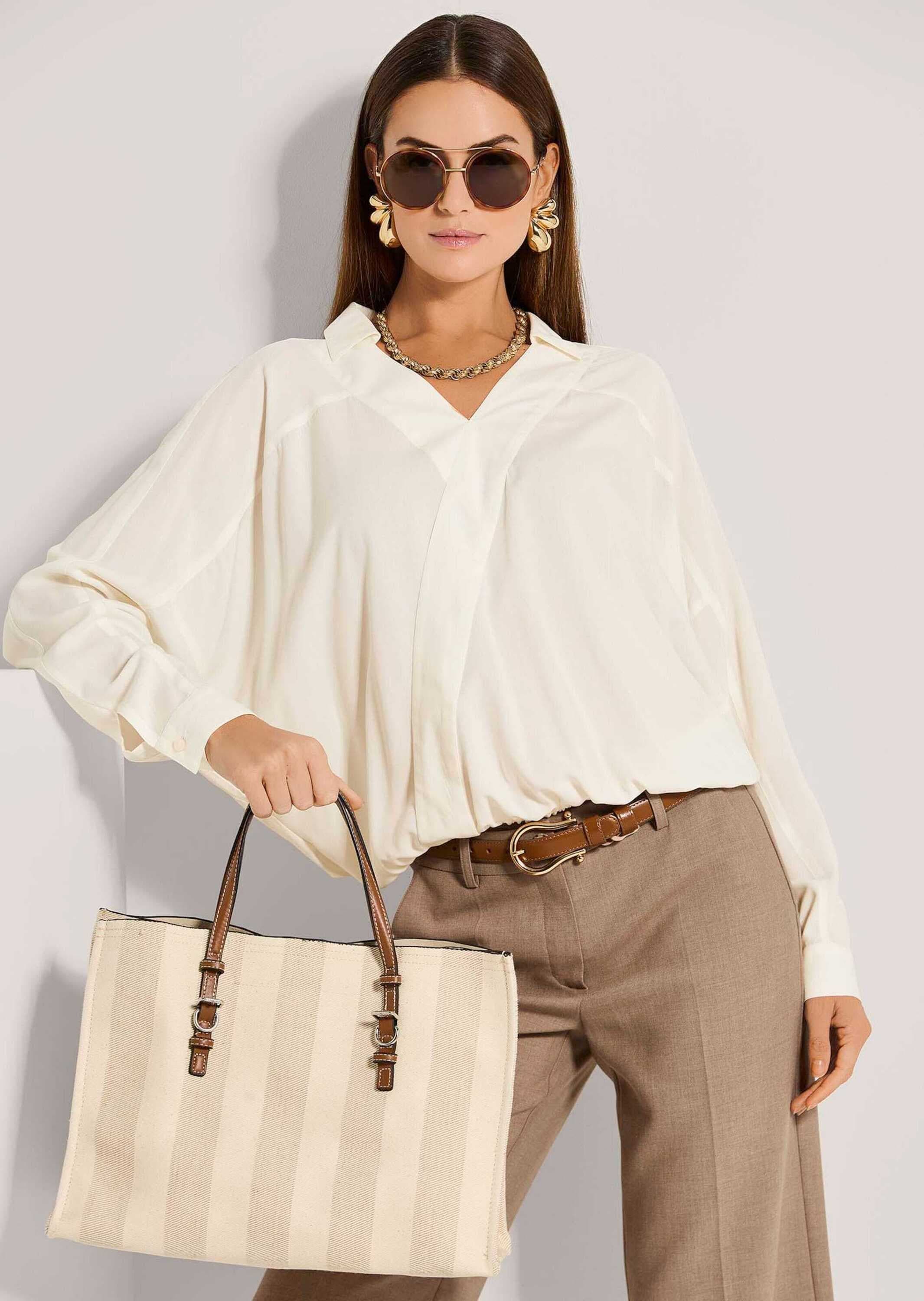 MADELEINE Langarmbluse »Bluse Wickelbluse mit Fledermausärmeln«