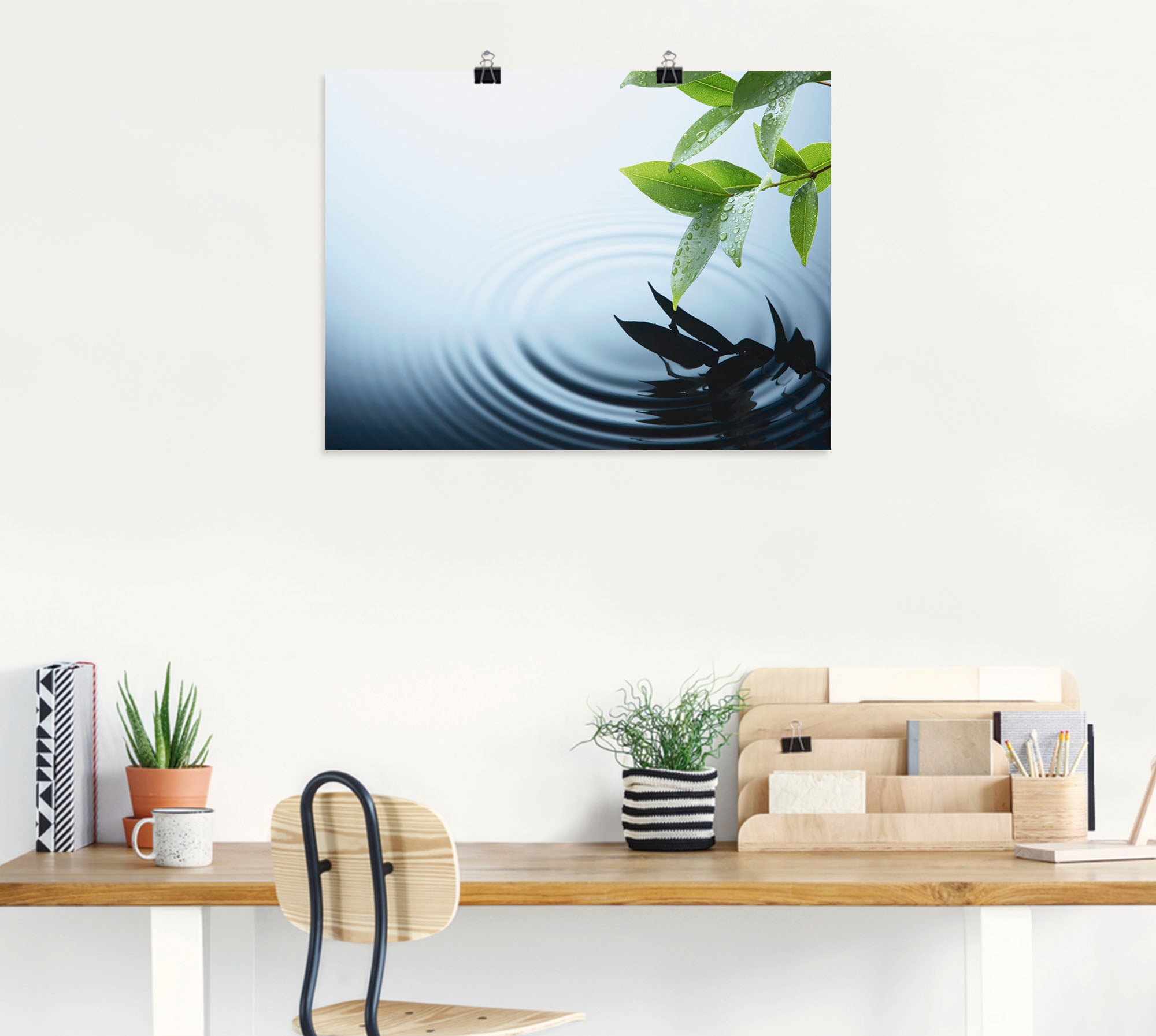 Artland Poster »Pflanze und Wasser«, Zen, (1 St.), als Alubild, Leinwandbild, Wandaufkleber oder Poster in versch. Größen