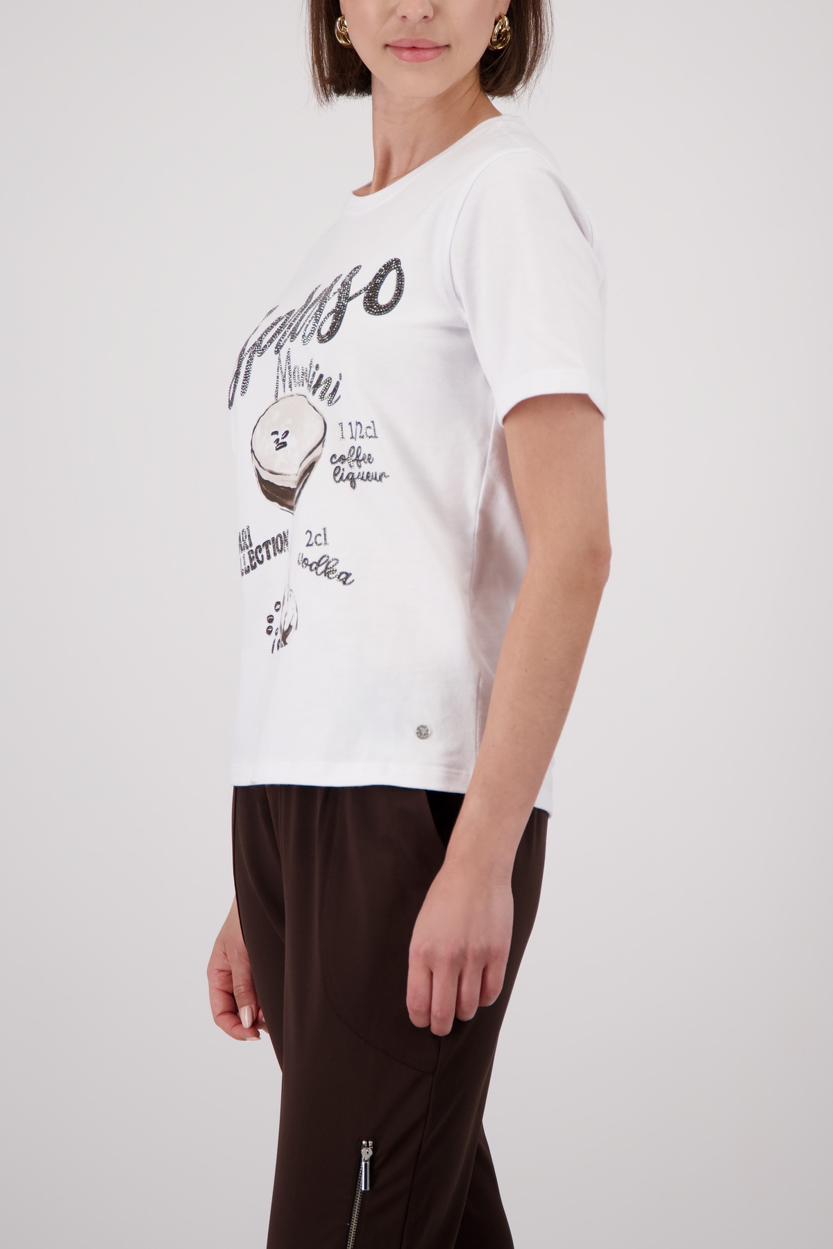 Monari Rundhalsshirt »Shirt Espresso« mit Frontprint