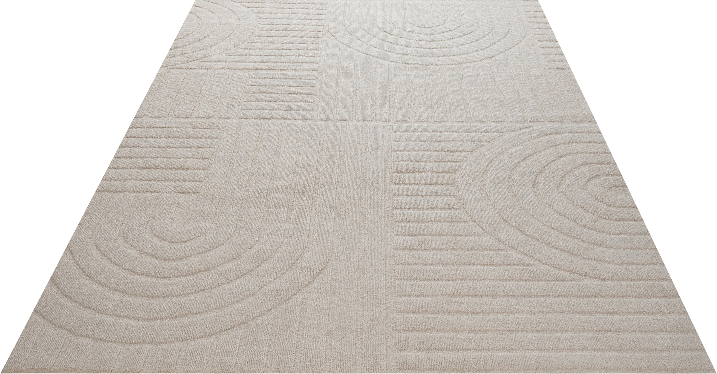 OTTO home Teppich »Neele, Boho-Design, Hoch-Tief, waschbar« rechteckig 12 mm Höhe 3D Optik, Skandinavisch, Designteppich, Wohnzimmer, Schlafzimmer