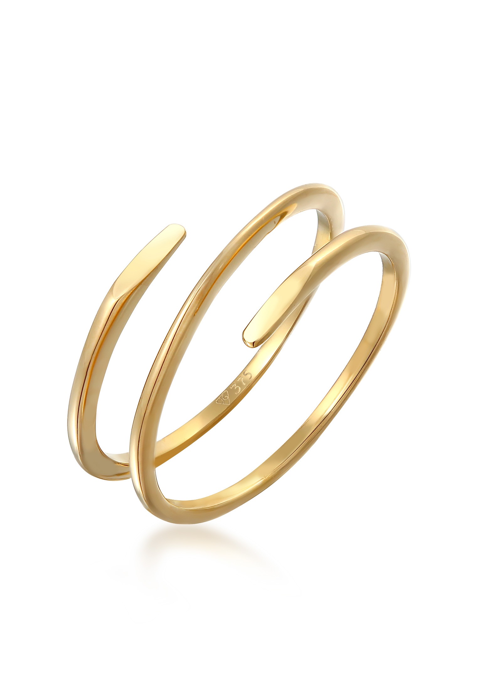 Elli Premium Fingerring »Ring Wickelring Twist Fein 375 Gelbgold«