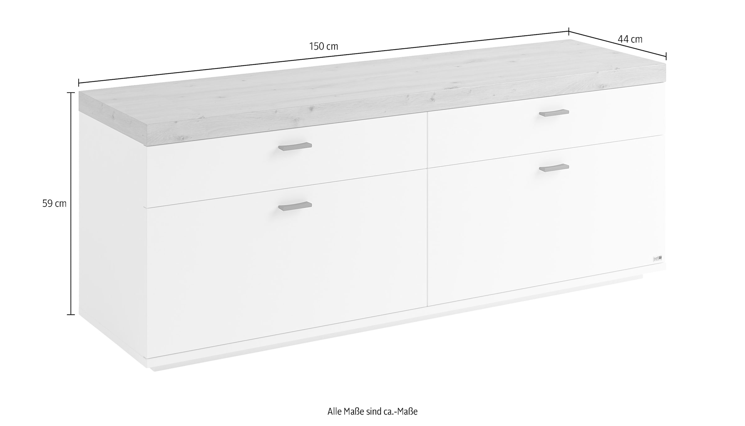 set one by Musterring Lowboard »Lancaster« In 2 Breiten erhältlich, Rahmen in Eicheabsetzung, mit Schubkästen