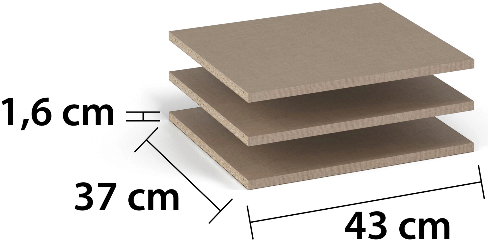 rauch Einlegeboden »Zubehör für Schränke der Serie MINOSA Schranktiefe 41 cm« 2er-Set Breite 43 cm, Tiefe 37 cm