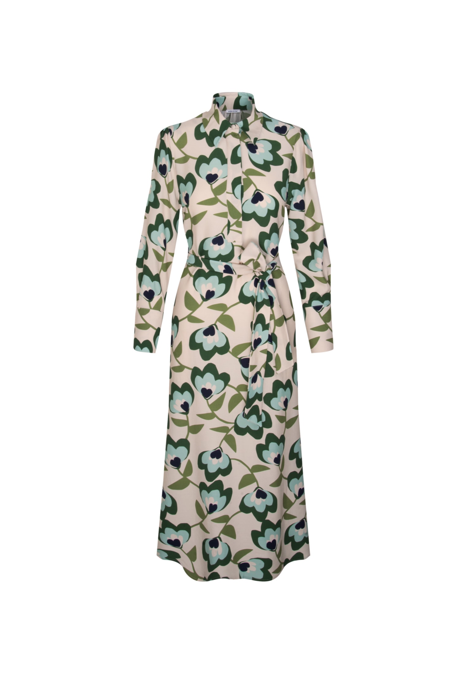 seidensticker Sommerkleid »Schwarze Rose« Langarm Kragen Druck