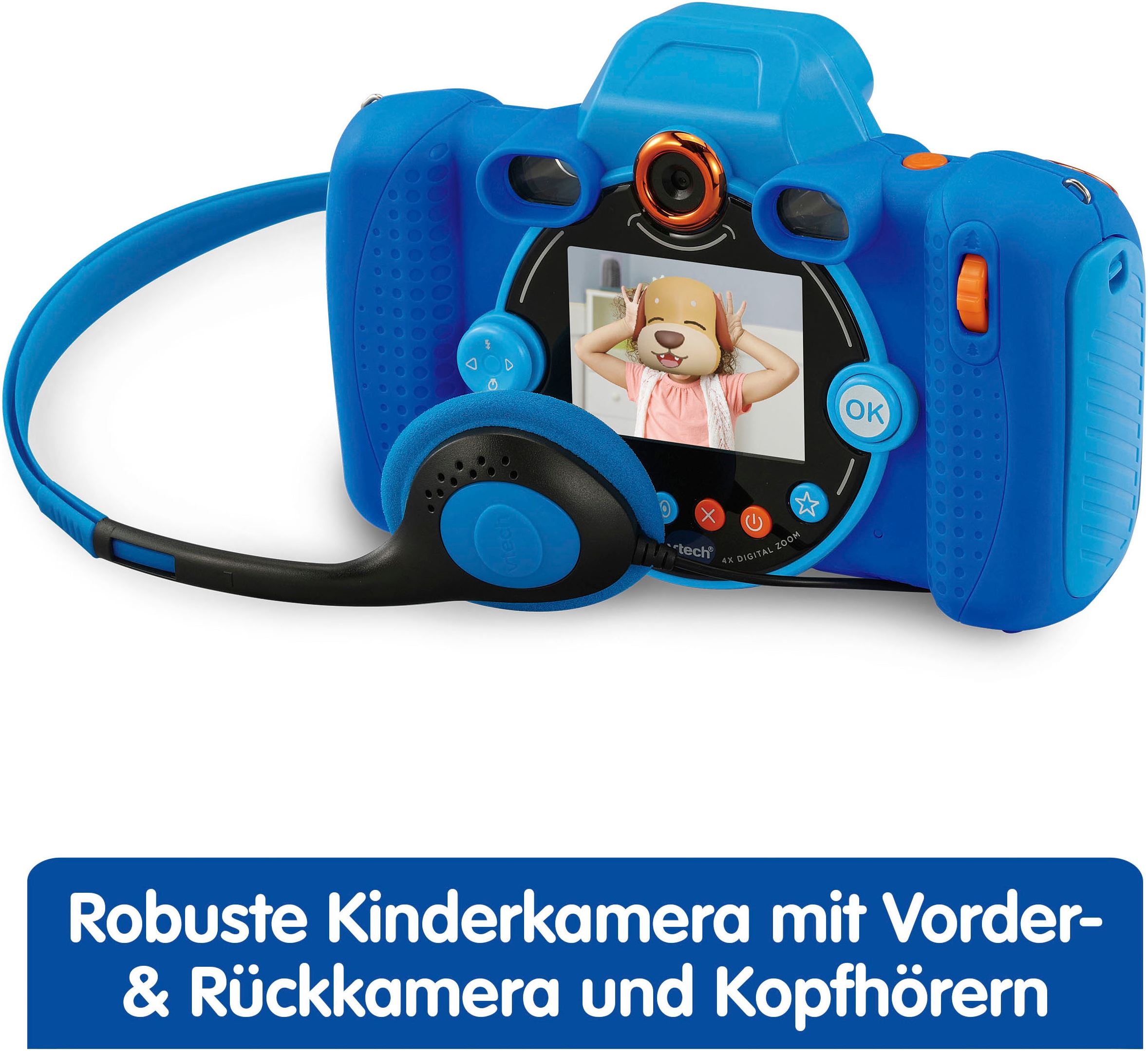 Vtech® Kinderkamera »KidiZoom Duo FX blau«, inkluisve Kopfhörer