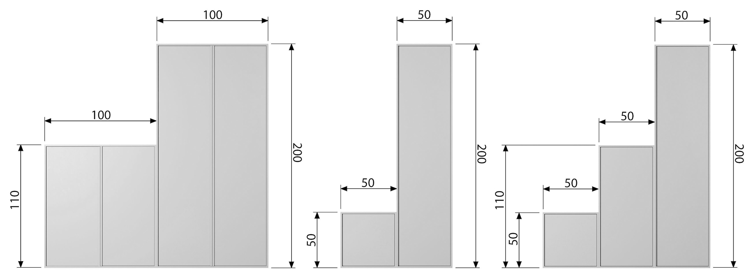 WOOOD Schrankaufsatz »Daily Aufsatz für den passenden Mehrzweckschrank«, Push-to-Open-Funktion, Höhe 50 cm, Breite 50 oder 100 cm