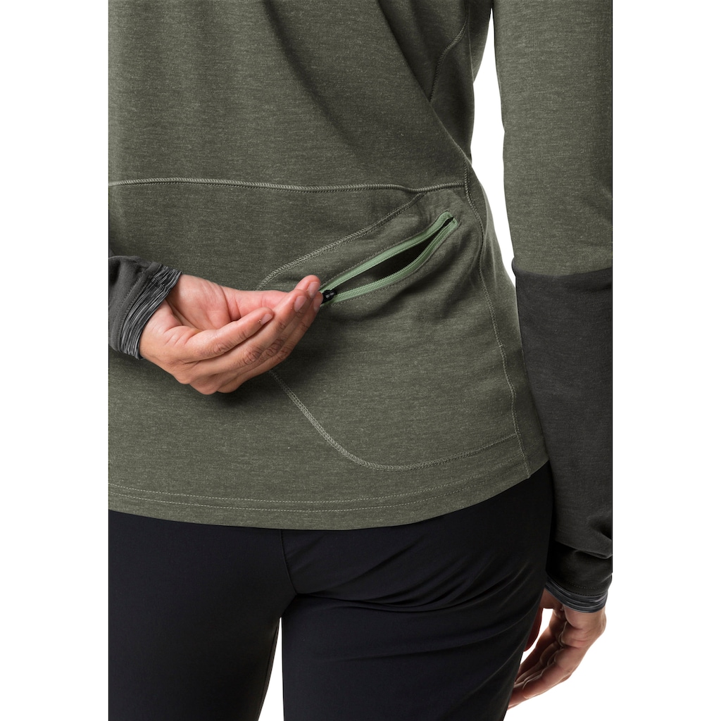 VAUDE Funktionsshirt »WOMEN'S TREMALZO LS SHIRT«, (1 tlg.), Rückentasche mit gewendetem Reißverschluss