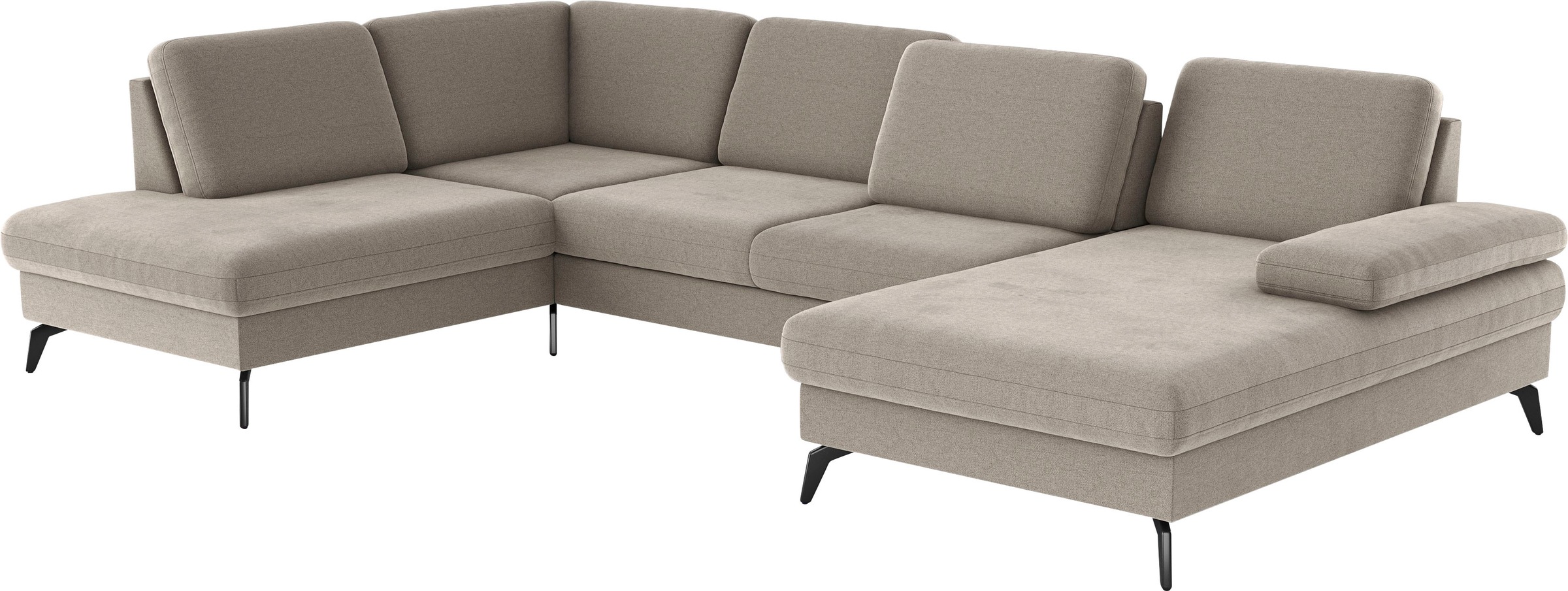 sit&more Wohnlandschaft »Morris U-Form, inkl. Sitztiefenverstellung«, wahlweise mit Armteilverstellung, Bettfunktion & Bettkasten