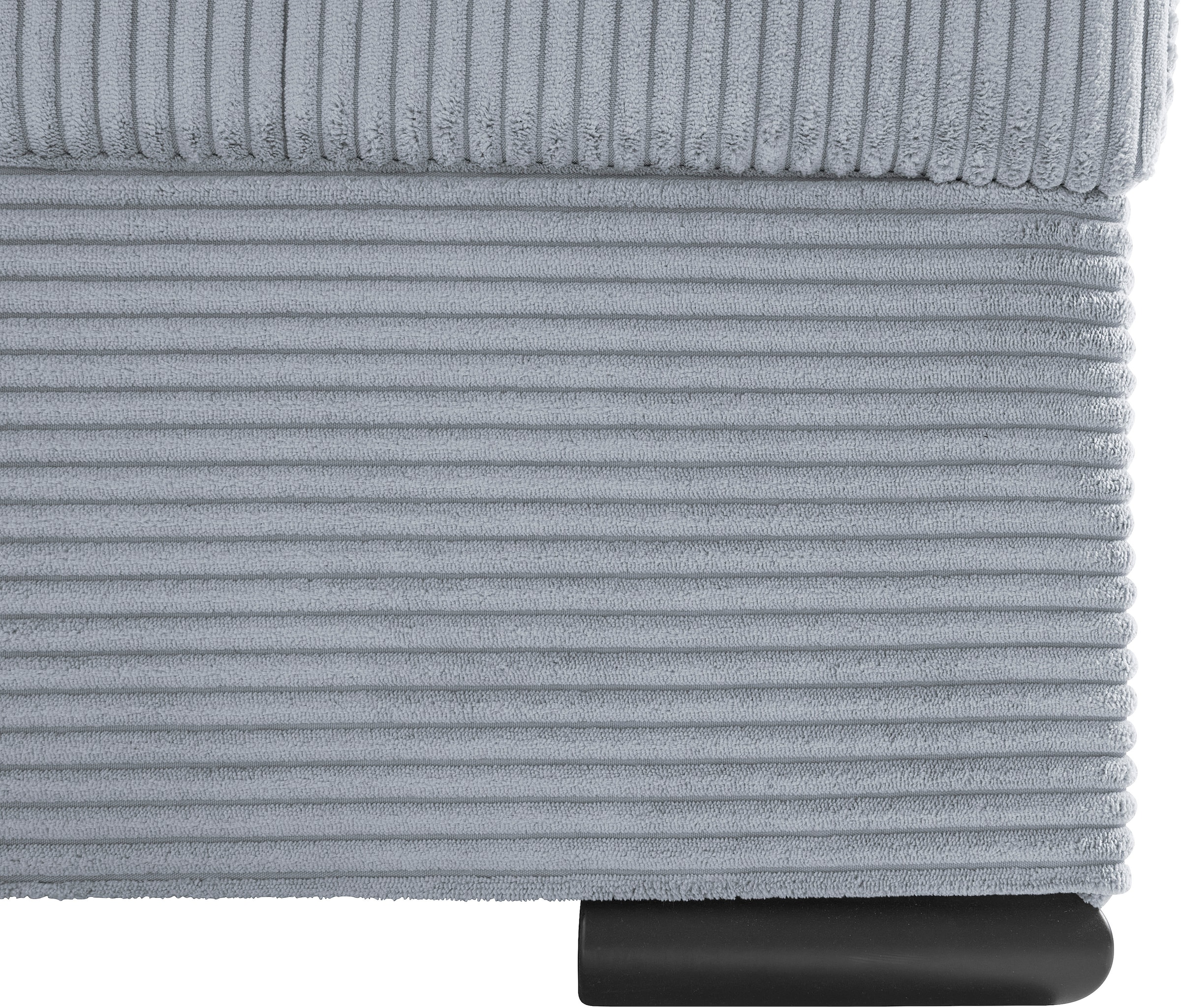 COLLECTION AB Wohnlandschaft »Josy U-Form, Breite 269 cm, Flachgewebe, Struktur, Cord & Cord/Mix«, (Cord-/Mix), inkl. Bettfunktion, Bettkasten, mit 3 gleich großen Rückenkissen