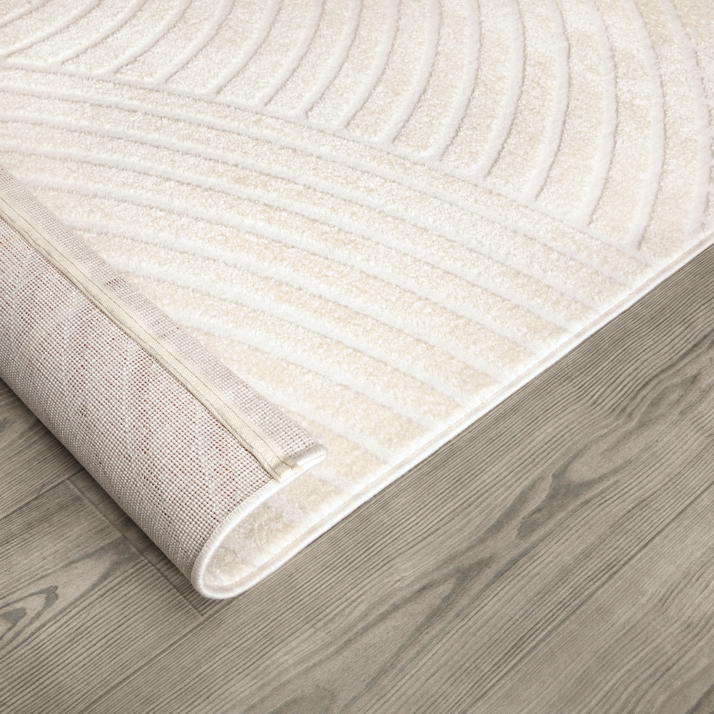 Paco Home Teppich »Luzern 653«, rechteckig, 13 mm Höhe, Kurzflor, Uni Farben, Hoch-Tief-Struktur, Scandi Design