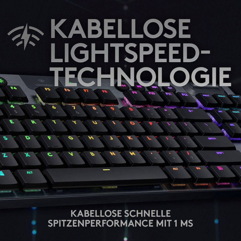 Logitech Gaming-Tastatur »G915 TKL Tenkeyless LIGHTSPEED«, (Multimedia-Tasten-Fn-Tasten-USB-Anschluss)