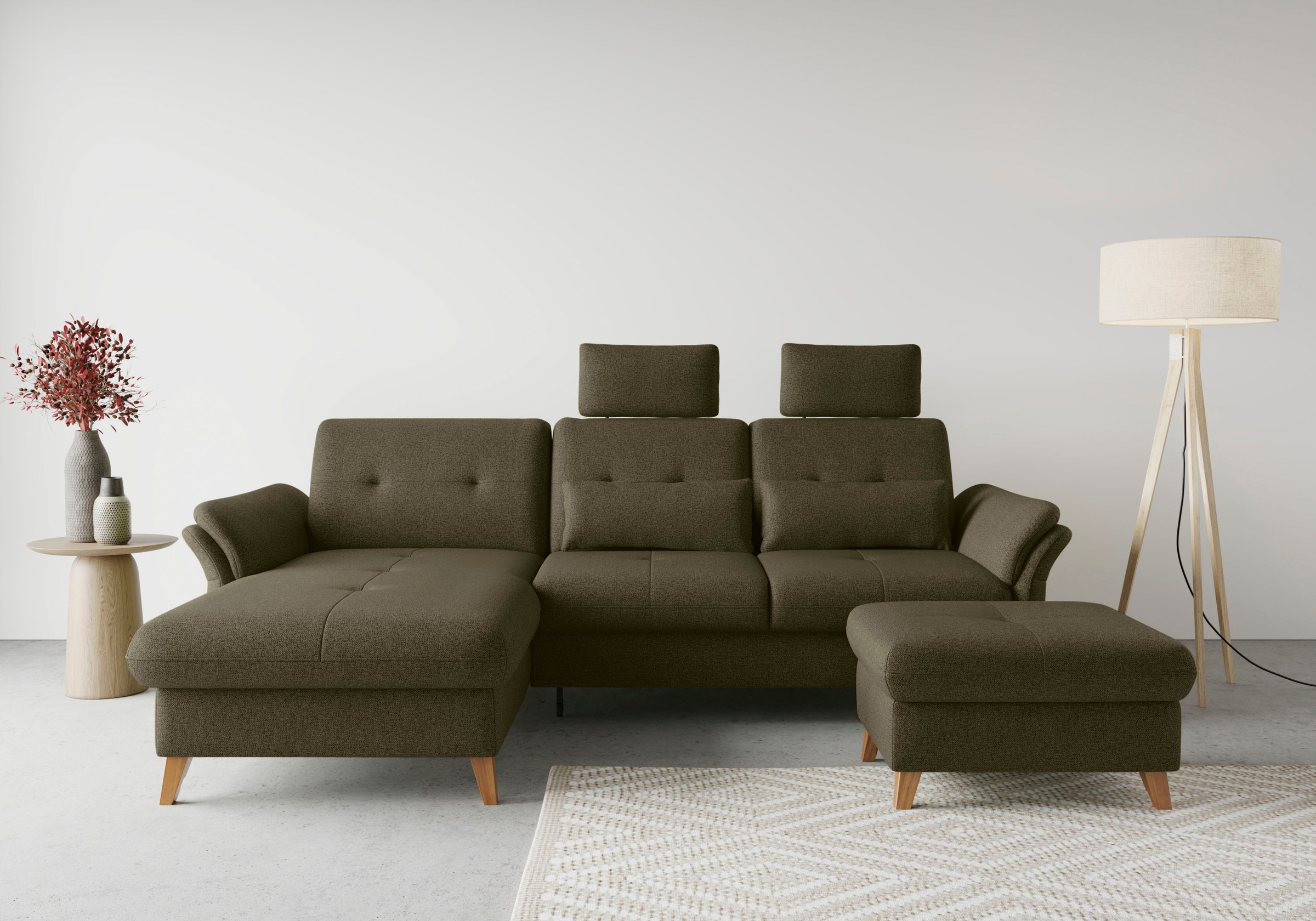sit&more Ecksofa »Göteborg«, Sitztiefenverstellung und Federkern, wahlweise mit Bettfunktion