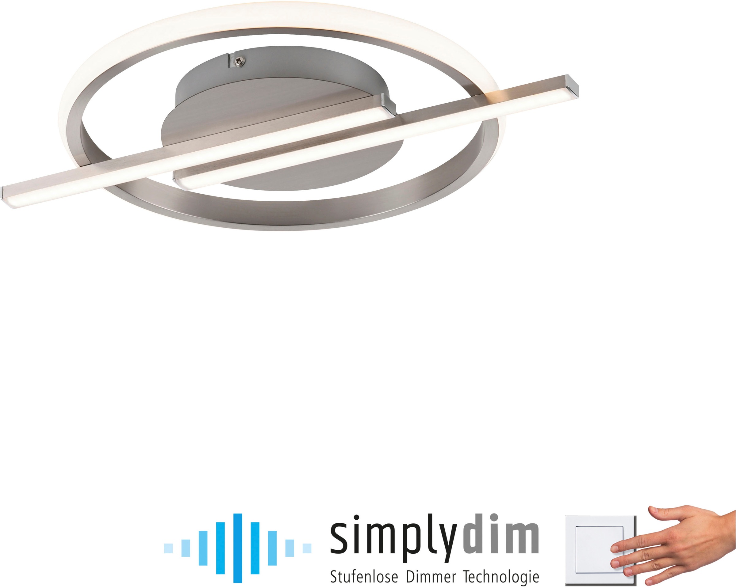 JUST LIGHT Deckenleuchte »KORSA«, 1 flammig, Leuchtmittel LED-Board | LED fest integriert, LED, dimmbar, Simply Dim, Memory, nach Trennung vom Netz