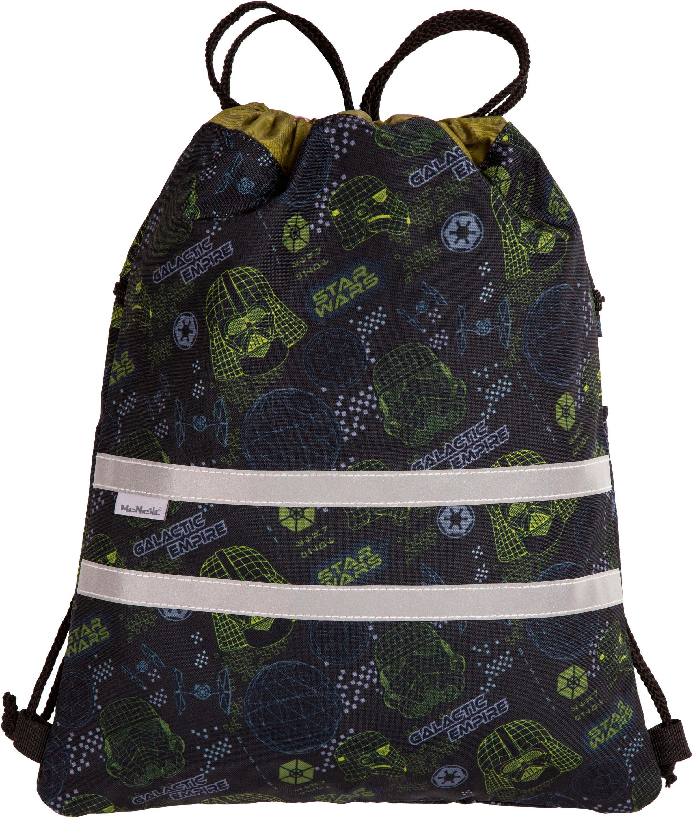 McNeill Schulranzen »Perfecto, Star Wars II« reflektierende Streifen auf den Schultergurten;retroreflektierende Flächen inkl. Federmäppchen, Turnbeutel, Schlamperrolle & Motivmagnet