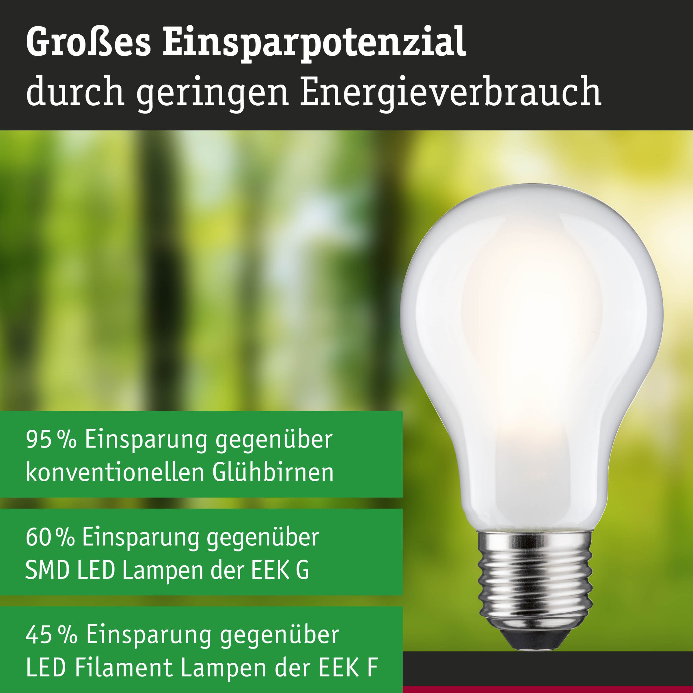 Paulmann LED-Leuchtmittel »Efficient-Line Filament 230V LEDBirne E27 1055lm 5,7W 3000K dimmb.Matt« E27 1 Stk. Warmweiß
