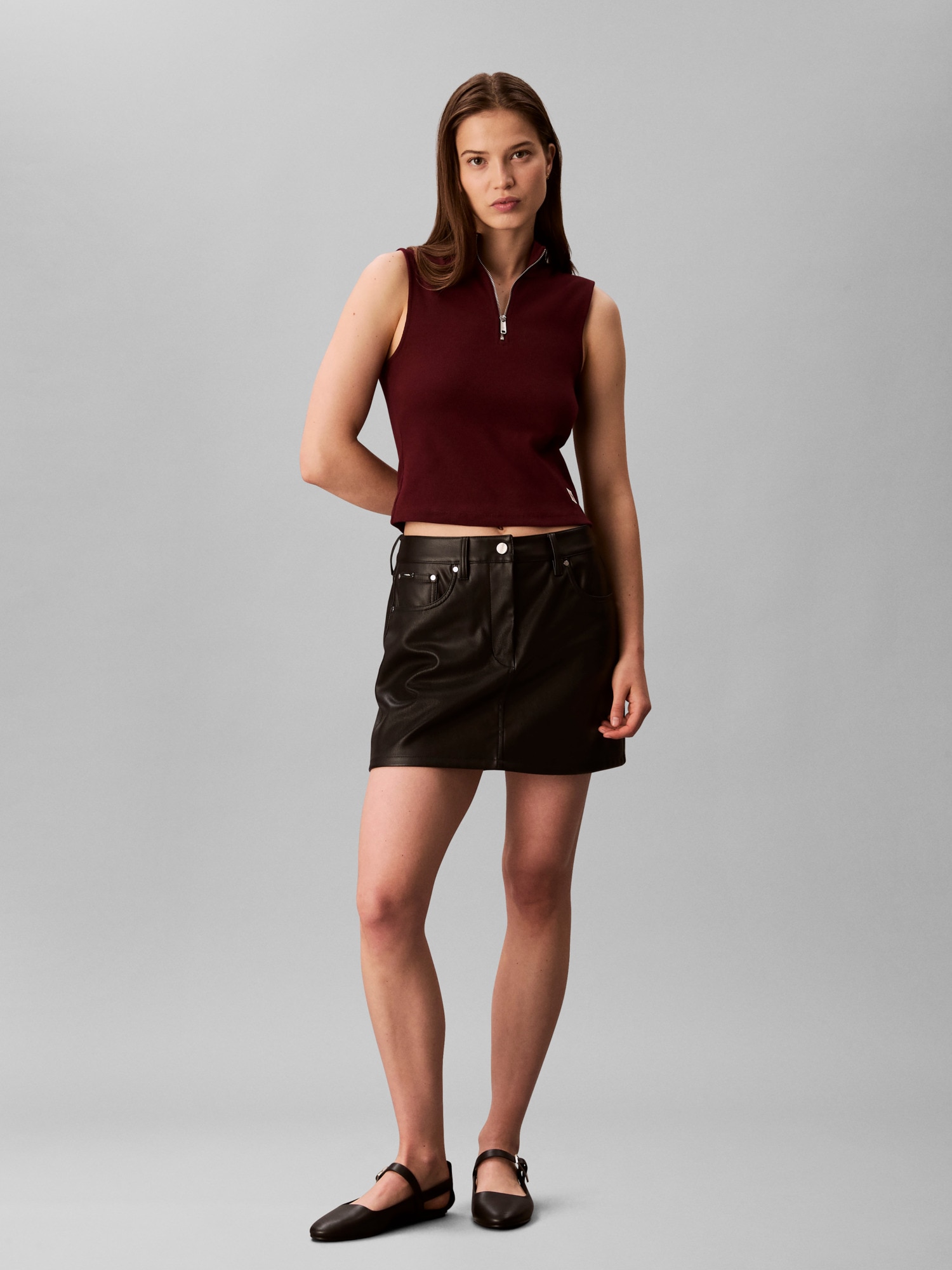 Calvin Klein Jeans Tanktop »A- WOVEN LABEL SL QZ TOP« Mit Rundhalsausschnitt