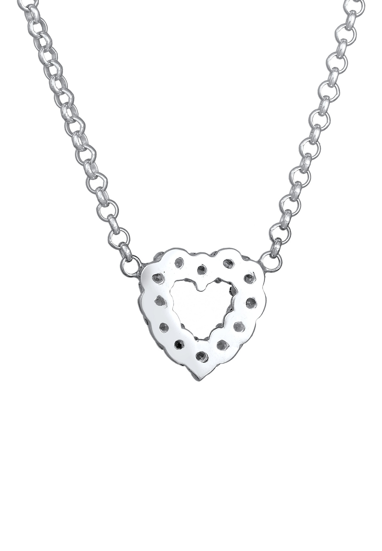 Elli DIAMONDS Silberkette »Halskette Herz Lab Grown Diamanten (0.18 ct) 925 Silber«