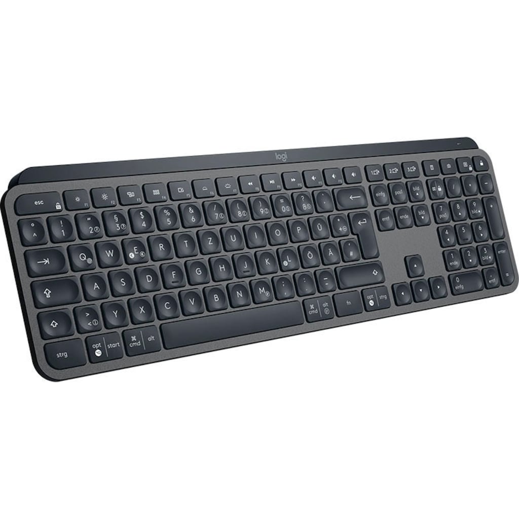 Logitech Tastatur »MX Keys Plus Advanced - GRAPHITE«, (Handgelenkauflage), Nummernblock