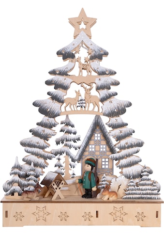 Weihnachtsdorf »Weihnachtsdeko«, Tannenbaumform, Höhe ca. 33 cm