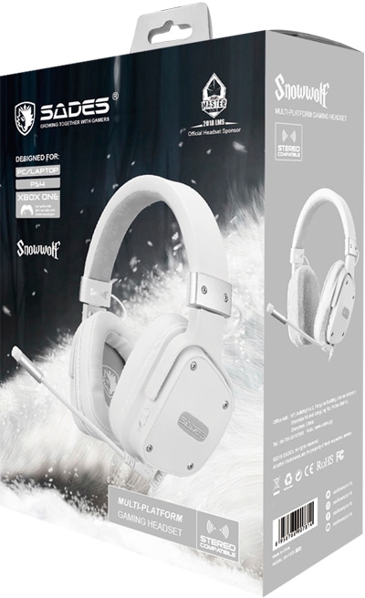 Garantie UNIVERSAL Sades abnehmbar Jahre 3 SA-722S«, Mikrofon Gaming-Headset »Snowwolf ➥ XXL |