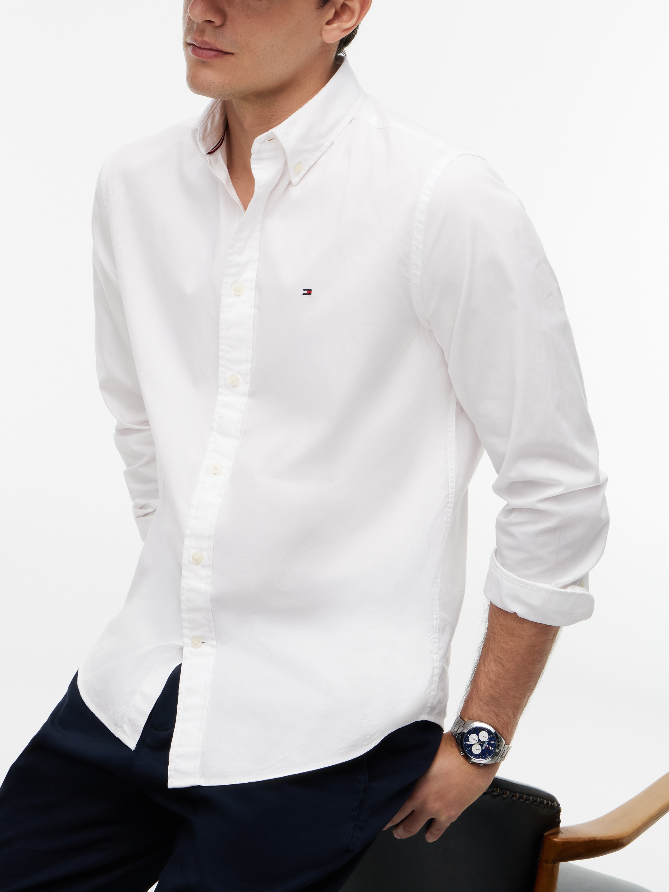 Tommy Hilfiger Langarmhemd »CORE FLEX POPLIN SOLID Regular Fit SHIRT« Regular Fit Flex Cotton