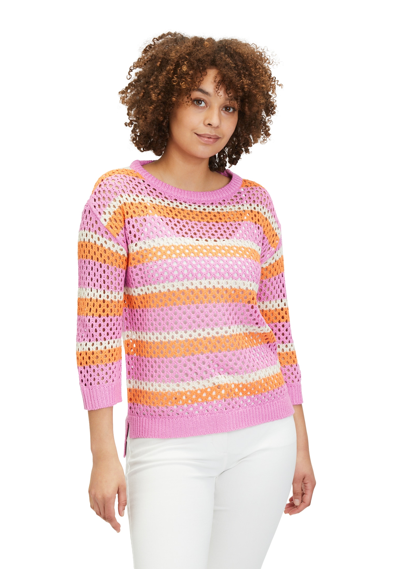 Betty Barclay Rundhalspullover »Grobstrick-Pullover mit Streifen«