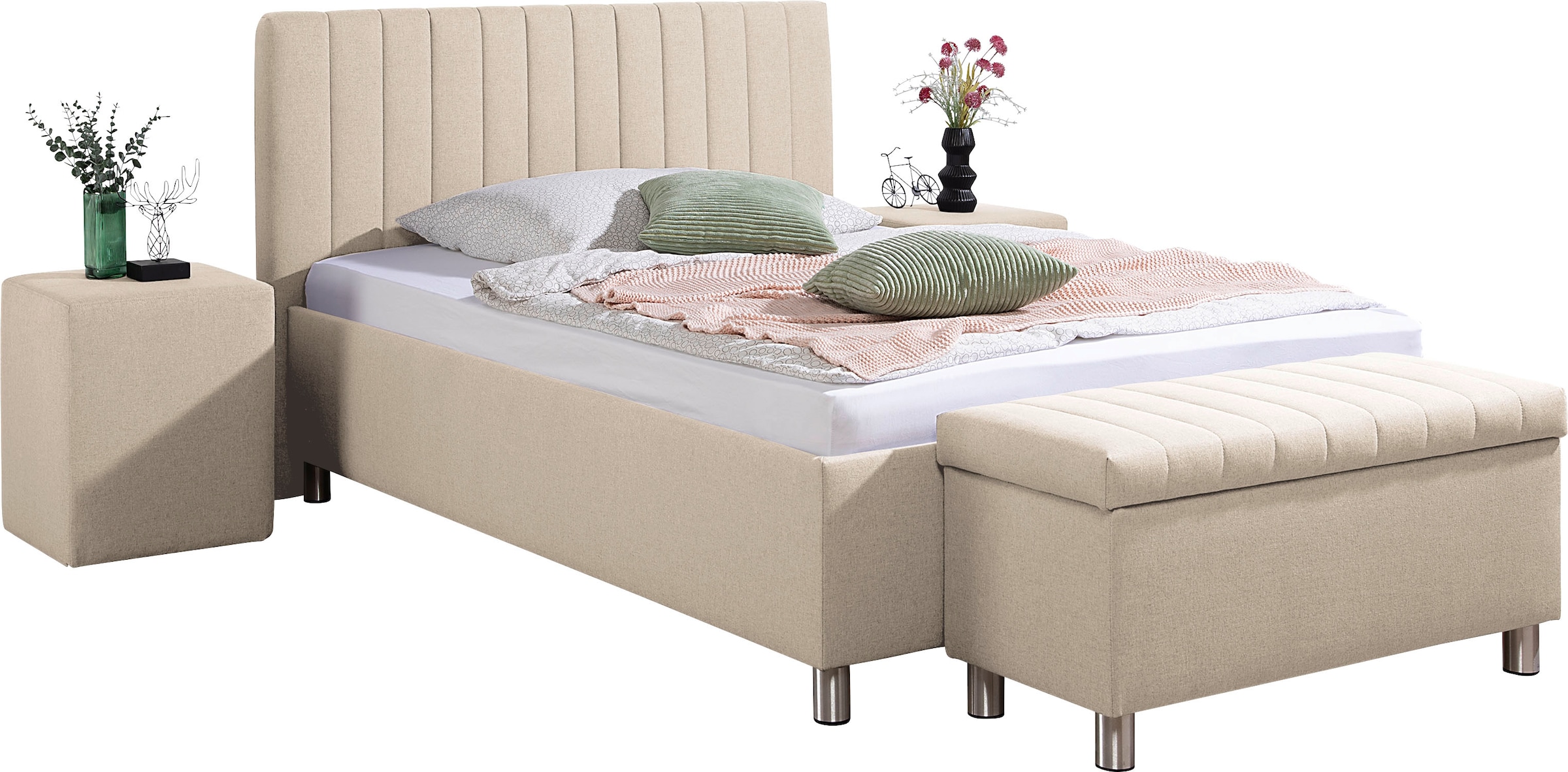 Maintal Polsterbett »Kieferwald« mit Bettkasten, wahlweise mit Bonnell- oder Taschenfederkern Matrazte