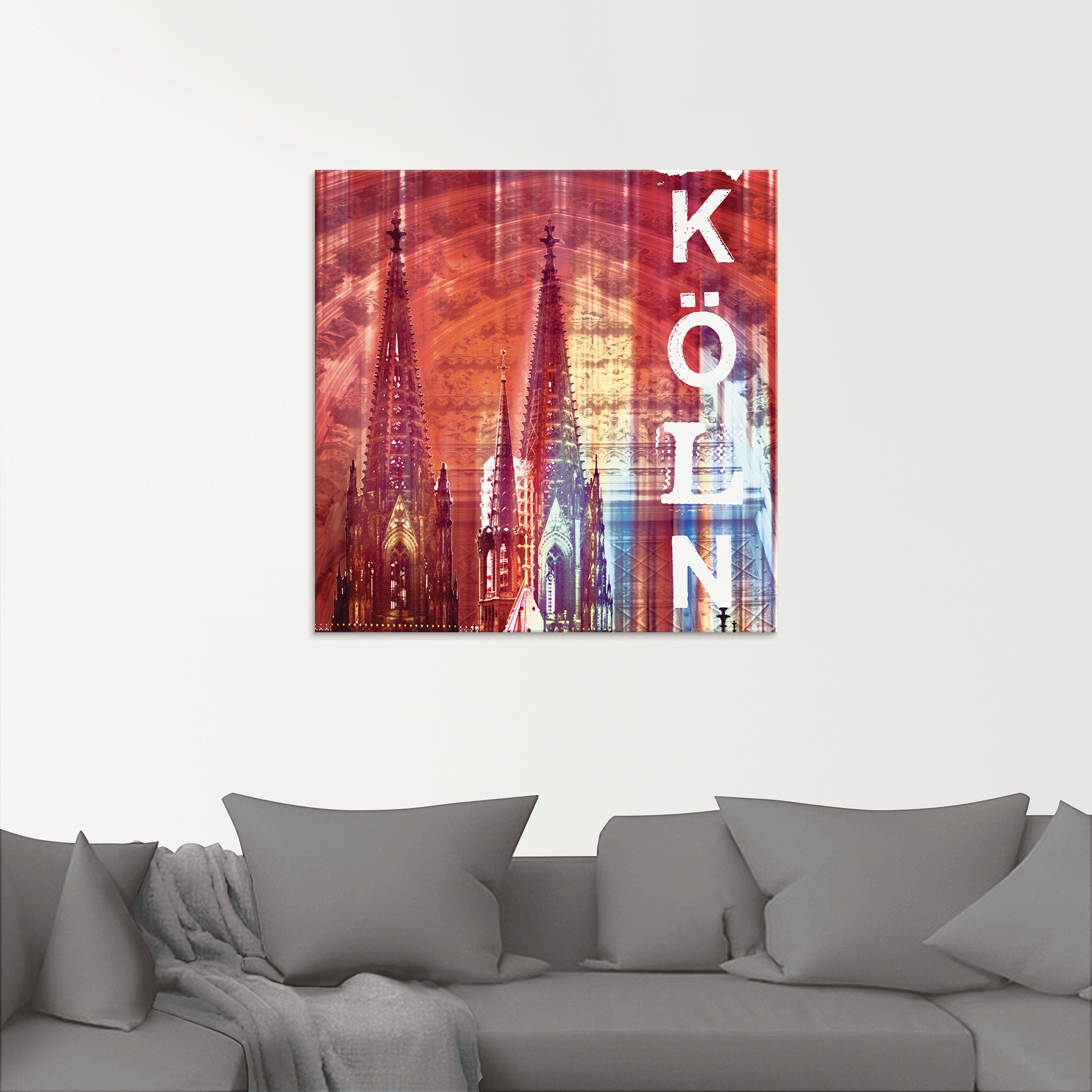 Artland Glasbild »Köln Skyline Collage II«, Gebäude, (1 St.), in verschiedenen Größen