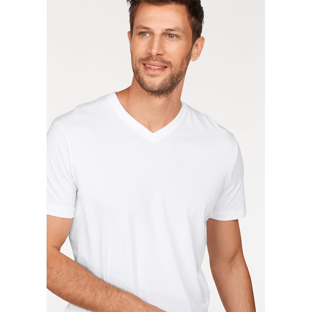 TOM TAILOR T-Shirt, (2er-Pack), mit V-Ausschnitt bei