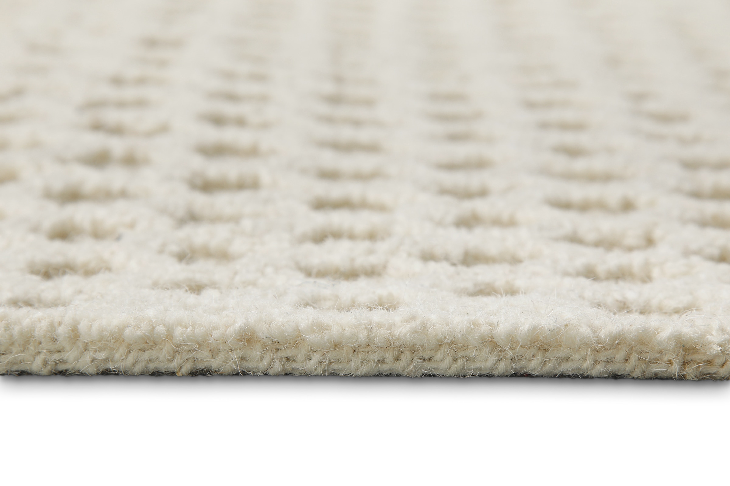 Wecon home Wollteppich »Hamptons THIRTYEIGHT«, rechteckig, 11 mm Höhe, Läufer, Schurwolle, Kurzflor, Wohn- & Schlafzimmer, elegant, Waben