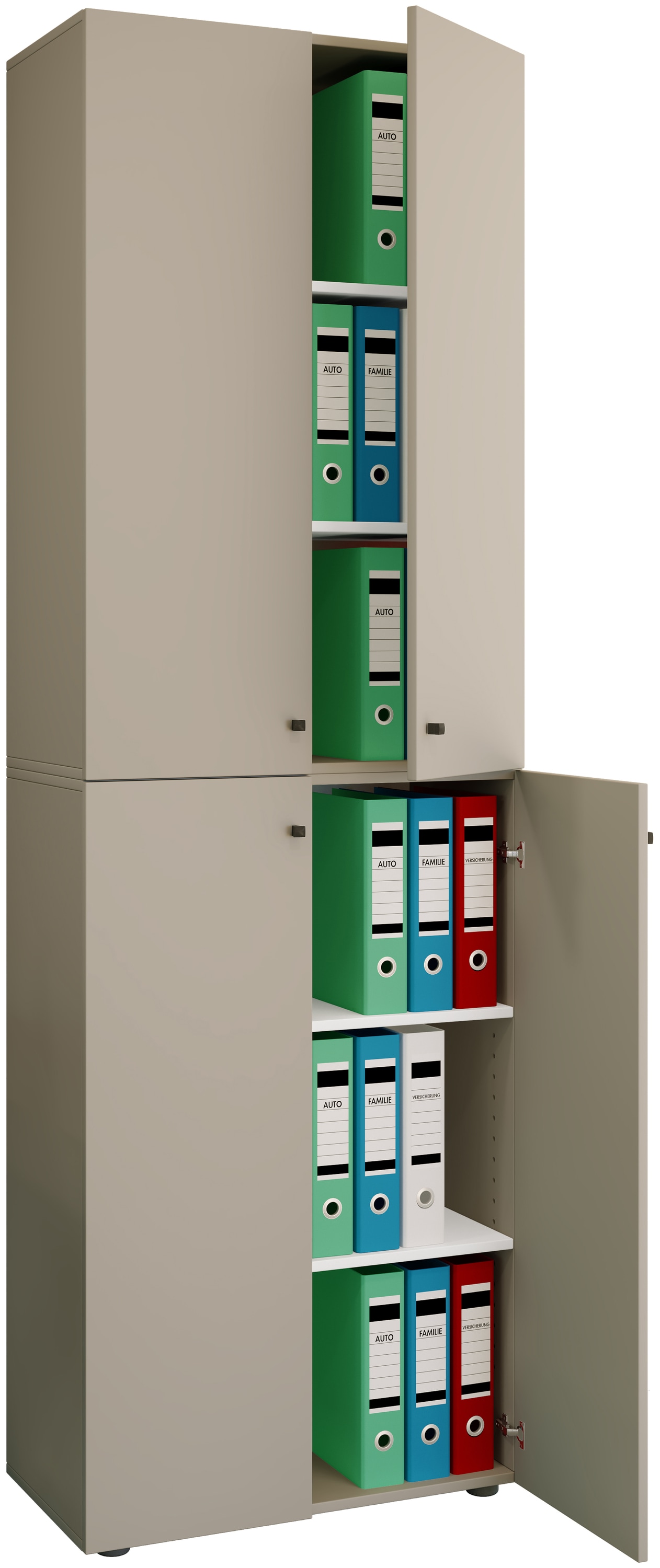 VCM Aktenschrank "Büroschrank Bücher Ordner Aktenschrank Lona 6fach" 1 Stk. tlg.