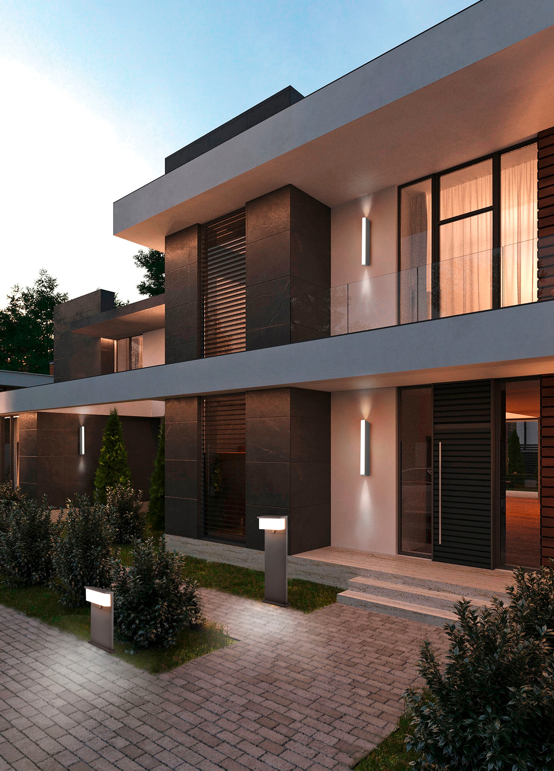 TRIO Leuchten LED Außen-Stehlampe »NESTOS, LED Outdoor Stehleuchte Garten Höhe 80cm, Bewegungsmelder« LED-Board 1 Stk. Warmweiß LED warmweiß 3000K, 1300 Lumen, IP54 Pollerleuchte Terrasse Garten