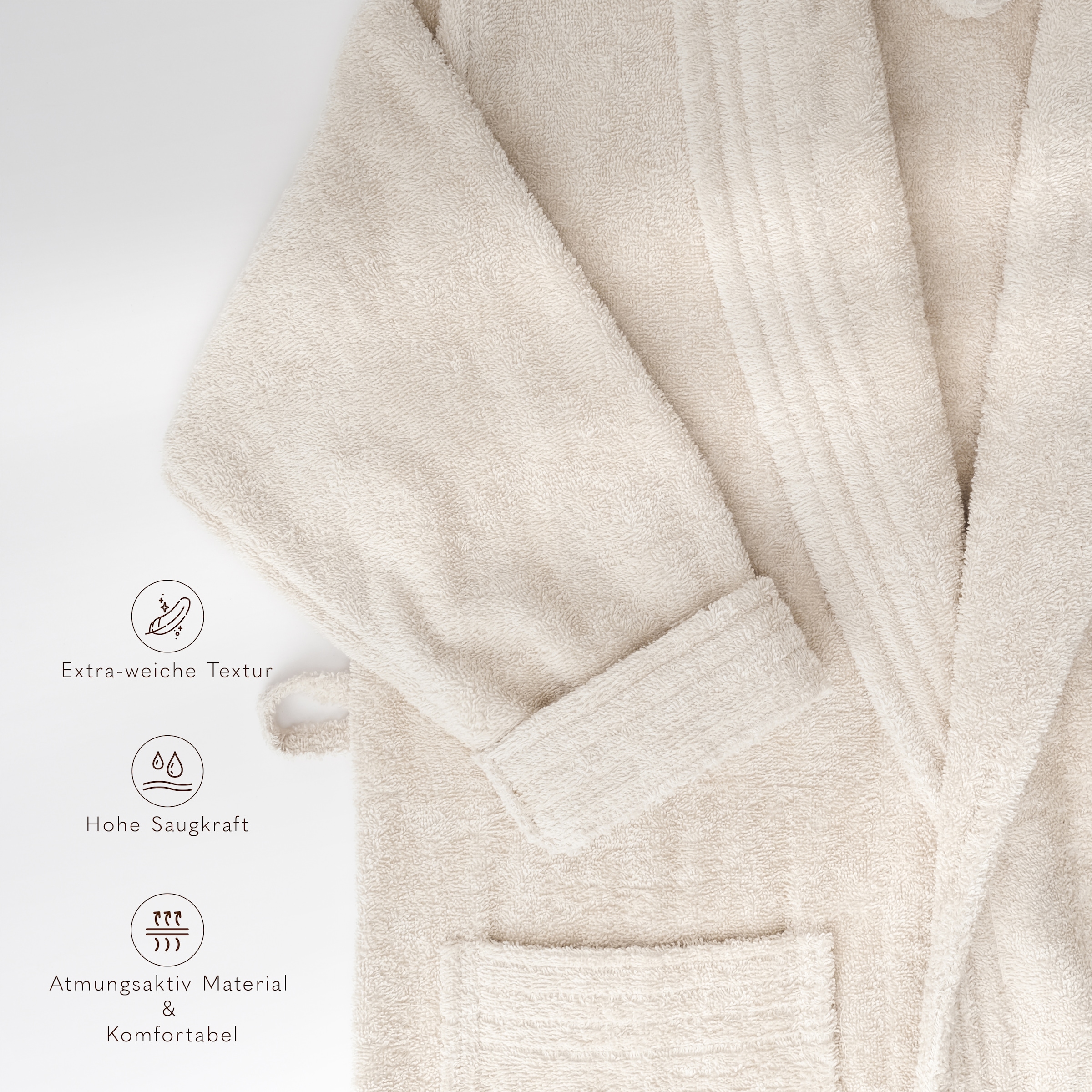 HAMMETEX Herrenbademantel »hergestellt aus 100% Baumwolle – 380 g/m² Frottee, mit Taschen« 1 Stk. saugfähig & Weich