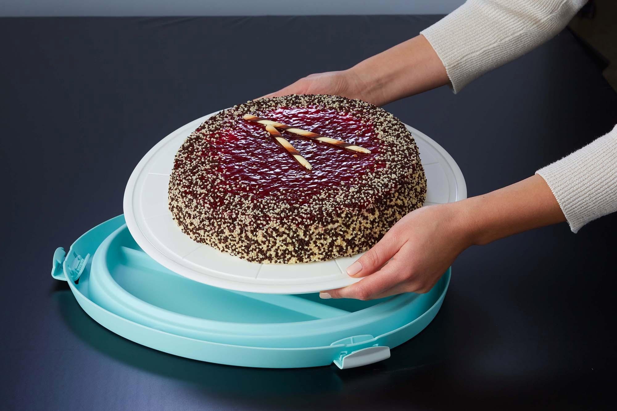 Tortenbehälter 32cm Mit Tragegriff - Kuchenbox Aus Kunststoff | Klickverschluss