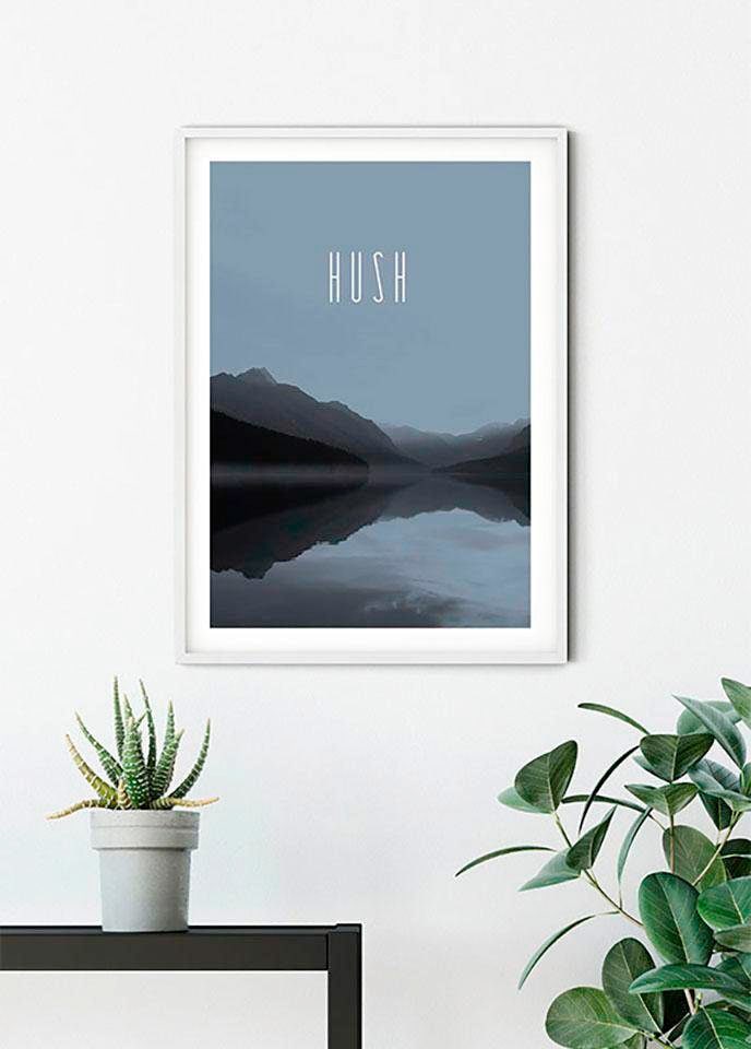 Komar Bild »Word Lake Hush Steel«, Natur, (1 St.), Wandbild zur Dekoration - ohne Rahmen