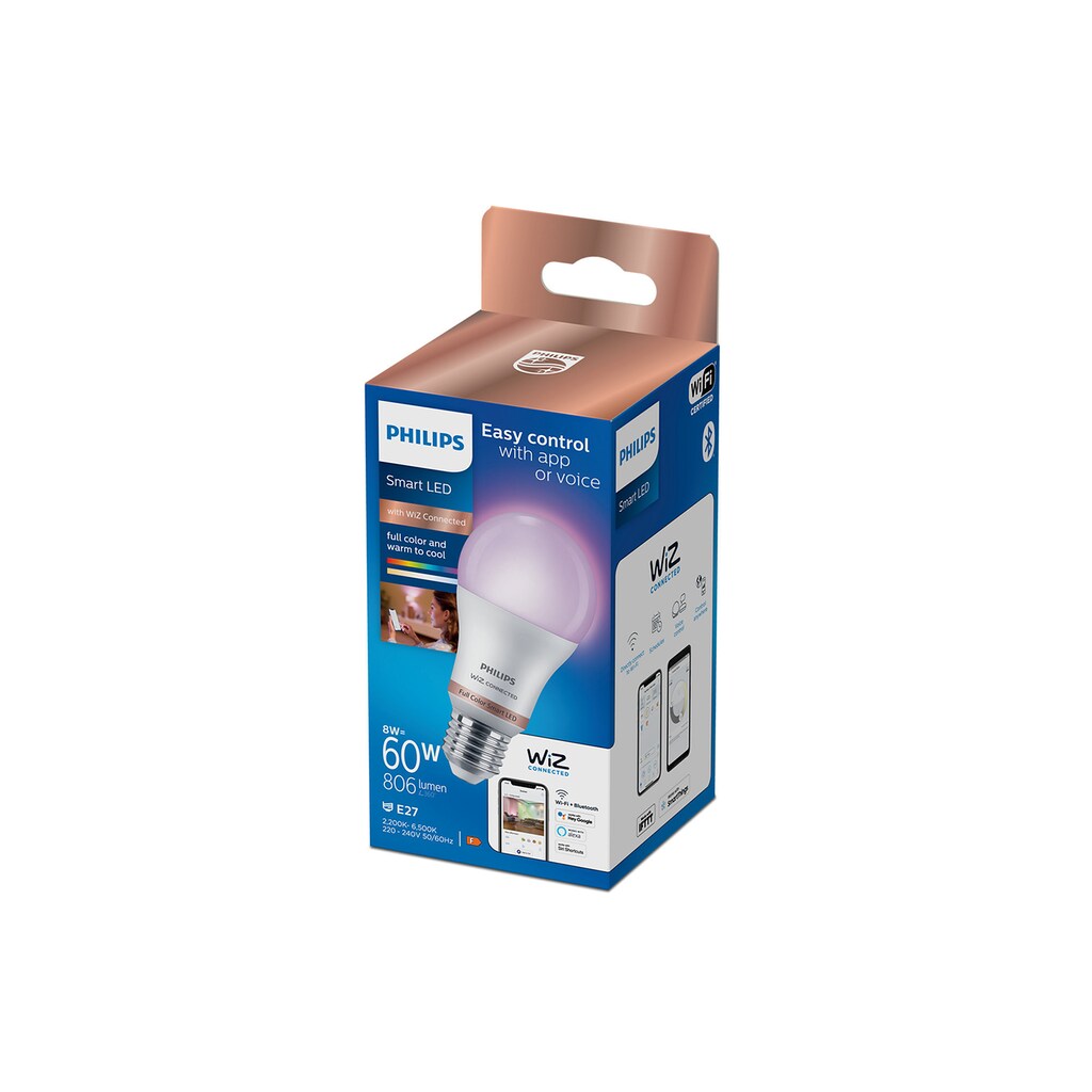 Philips Smarte LED-Leuchte »Lampe RGB 60W A60 E27 1PF/6«