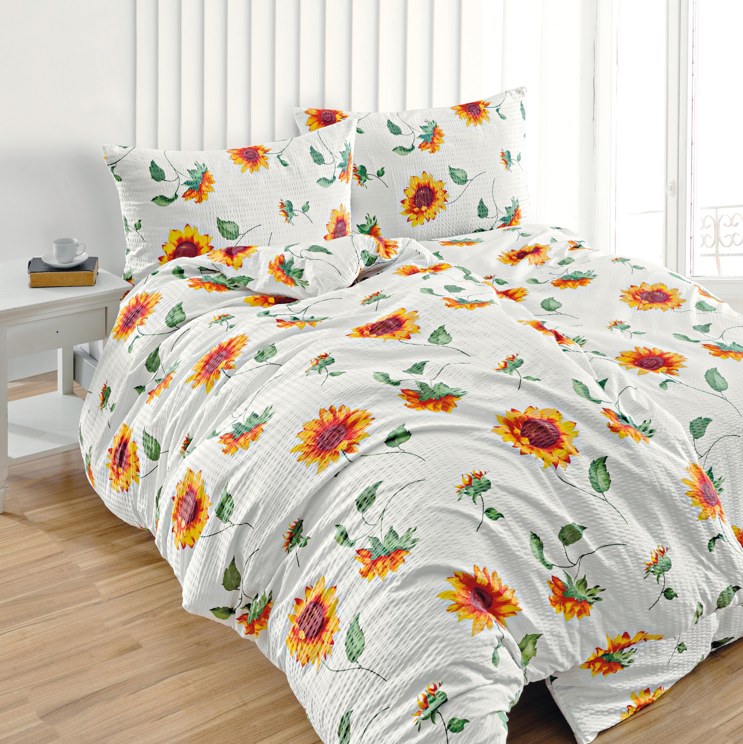 Florella Bettwäsche »Little sun Soft-Touch Seersucker,  50% Baumwolle, 50% Viskose«