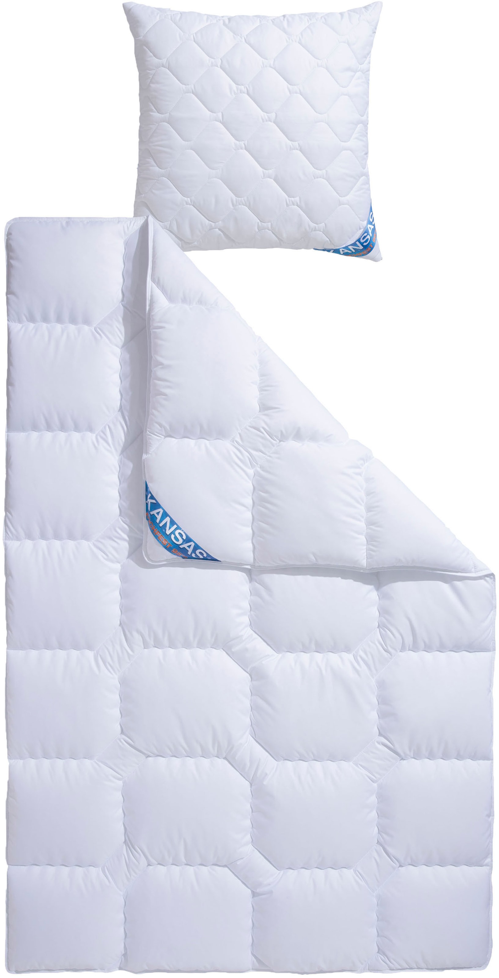 fan Microfaserbettdecke + Kopfkissen "Kansas, 2tlg.-Set mit Kissen 80x80 cm" Bettdecke 135x200 cm, 155x220 cm für Sommer oder Winter