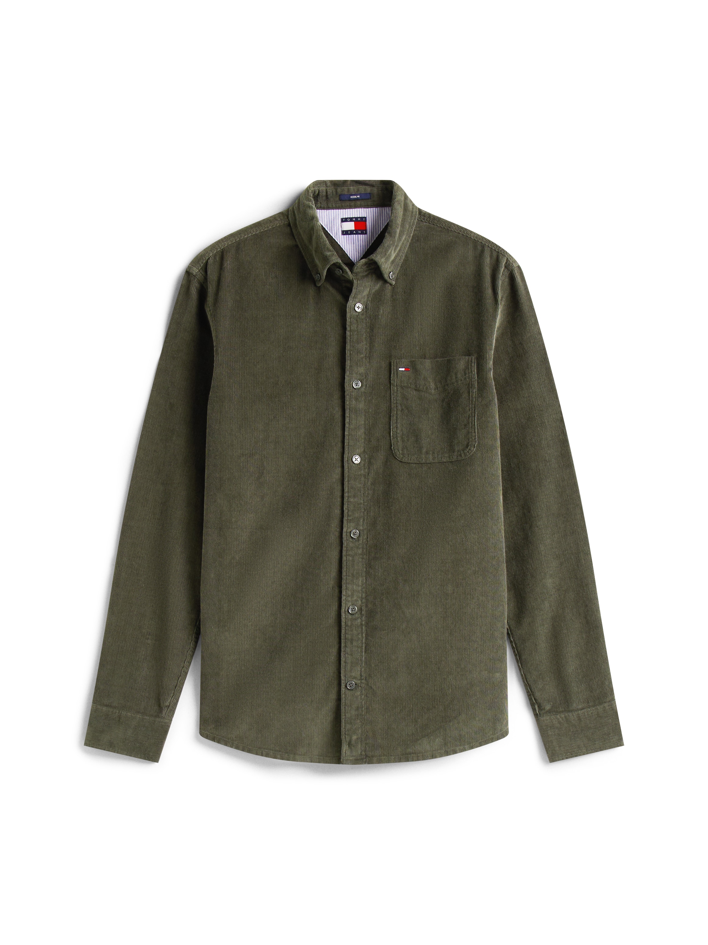 Tommy Jeans Langarmhemd »TJM BABY CORD SHIRT EXT«, Cordhemd Regular Fit, Button-down-Kragen