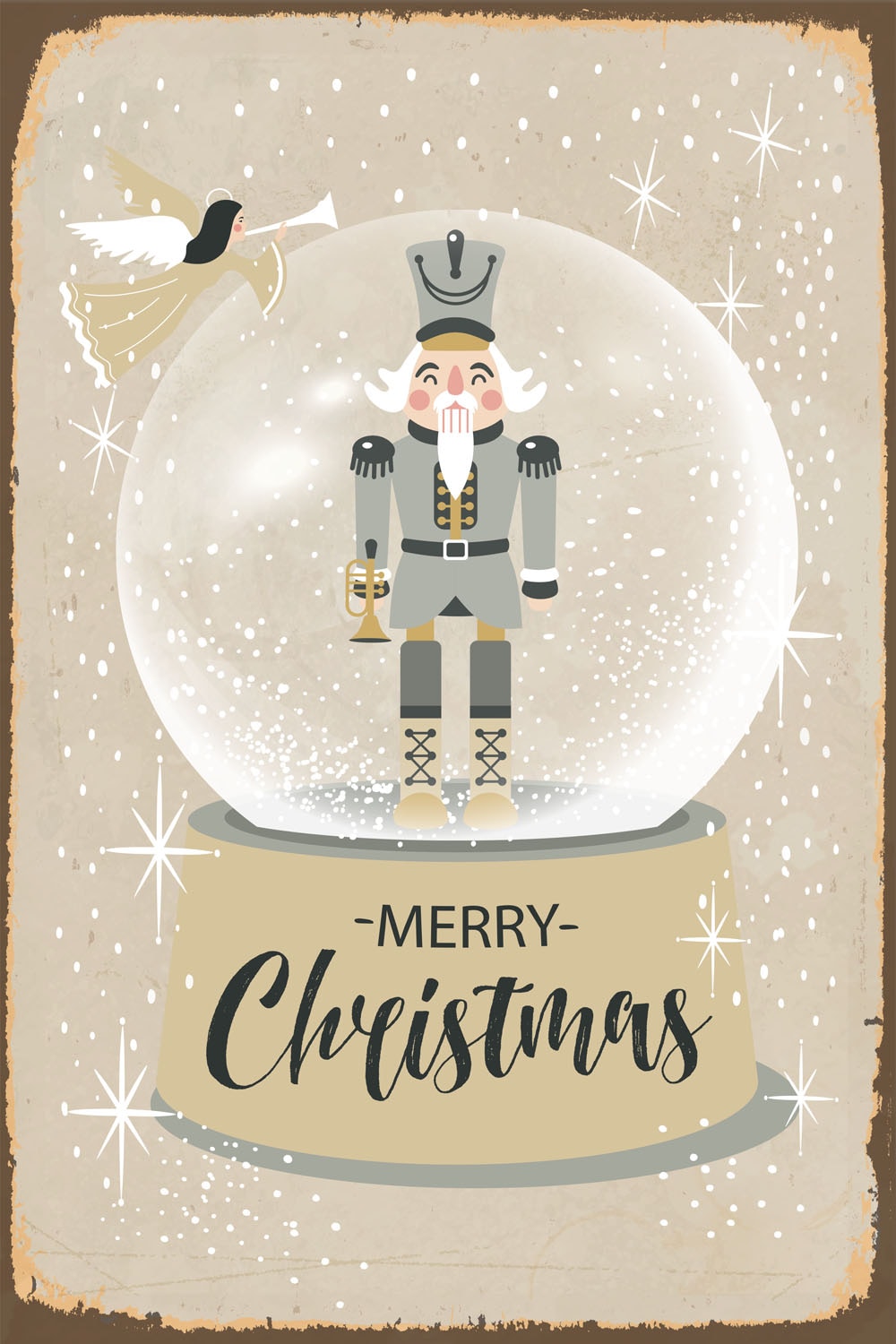 queence Alu-Dibond-Druck »Schneekugel«, (1 St.), Merry Christmas, Nussknacker Schild