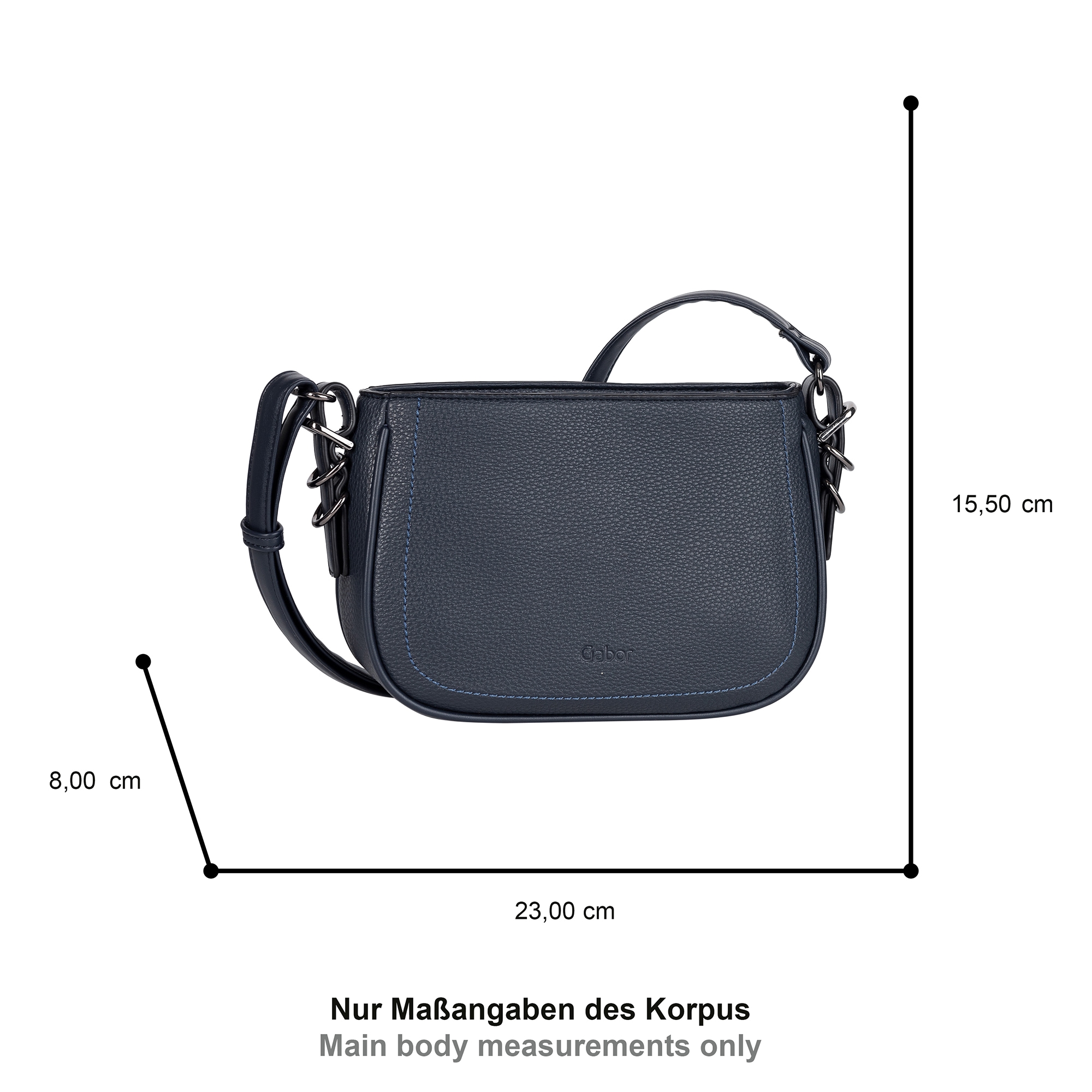 Gabor Umhängetasche »Galinna« weiches Lederimitat mit Metalldetails und Kontrastnähten